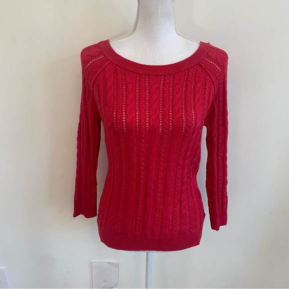 American Eagle Outfitters Pink Cable Knit Sweater Size XS New With Tags - Picture 2 of 8